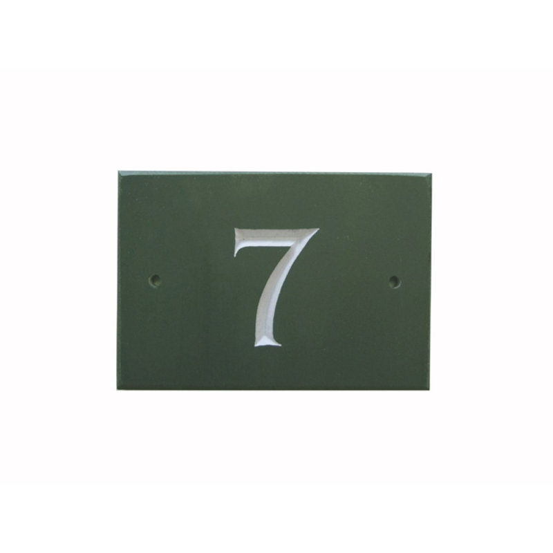 Odacia 10cm H Stone House Number, 7, Green