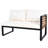4 Pieces Outdoor Patio Conservation Set, Metal And Wood Frame Sectional L-Shaped Sofa With Soft Cushion And A Coffee Tables For Garden, Backyard, Porch And Deck-1532160387