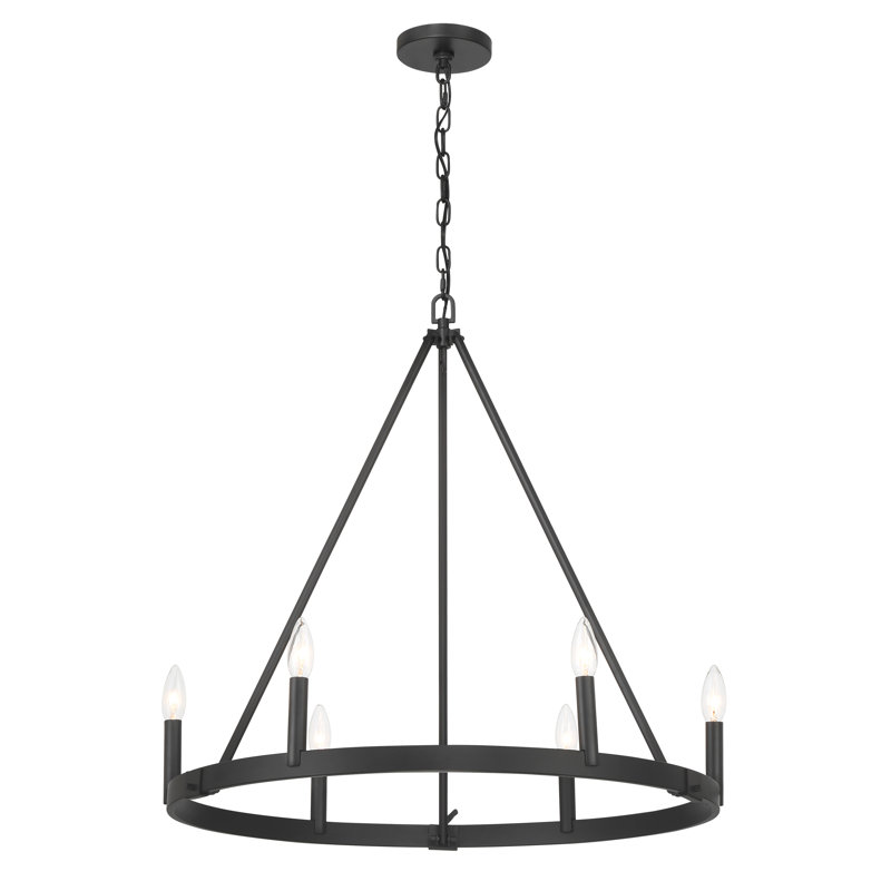 Gracie Oaks Etolin Chandelier, 6, Coal