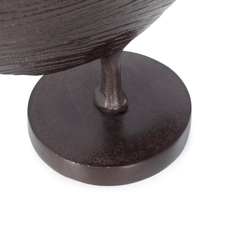 Sculpture ronde Berken en fonte d'aluminium à finition bronze