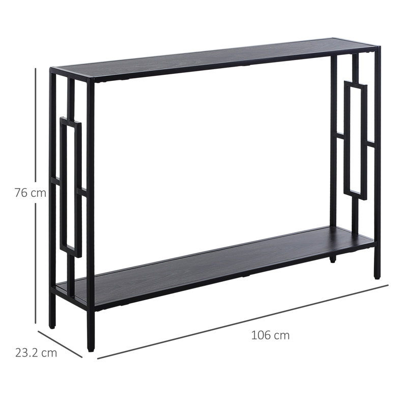 Paullina 106cm Console Table, Grey, Black