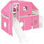 Lit mezzanine simple avec tente et tour rose