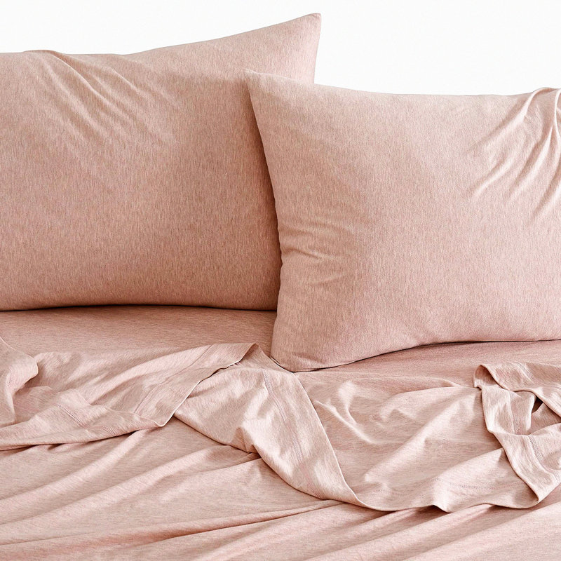 Cotton Bliss Queen Size Pink Knit Sheet