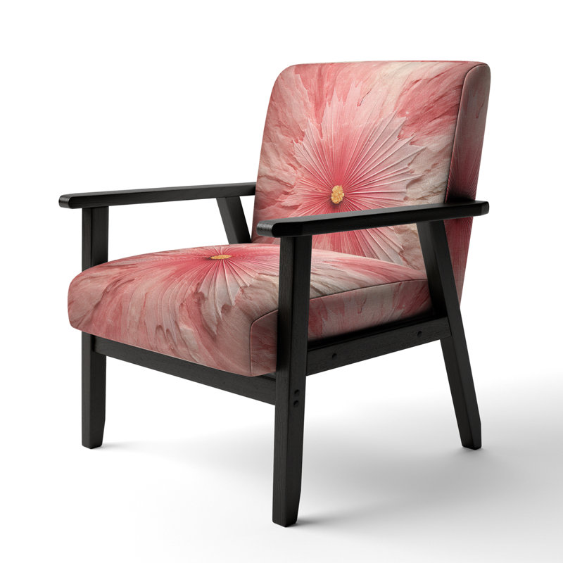 Fauteuil d'appoint rembourré rose Mid-Century