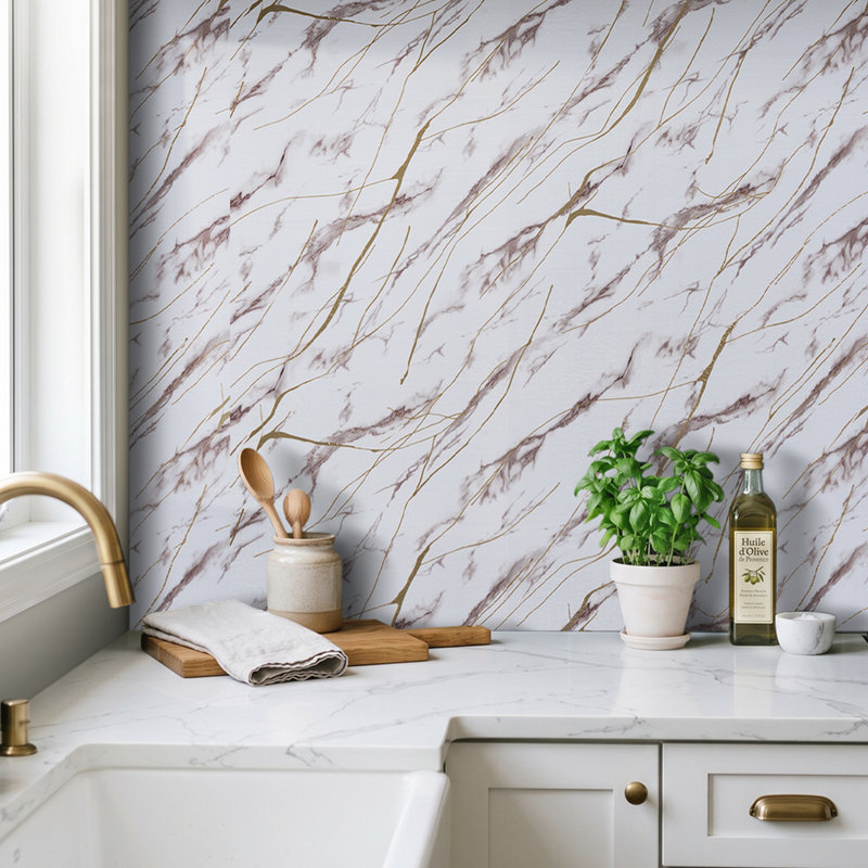 Self-Adhesive Marble Pattern Wall Tile Sticker