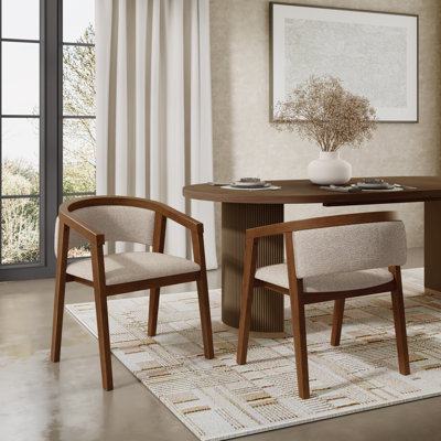 Chaises de salle à manger rembourrées en U avec accoudoirs Arden