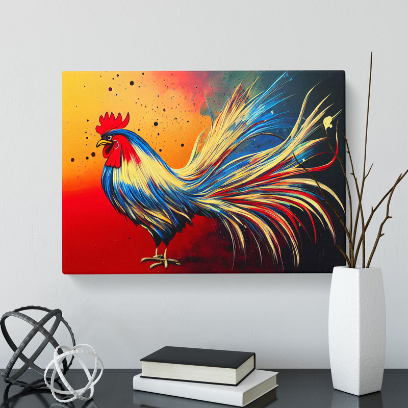 Rooster Splash Vol.2 Abstract - Wrapped Canvas, 35cm H x 50cm W x 3cm D