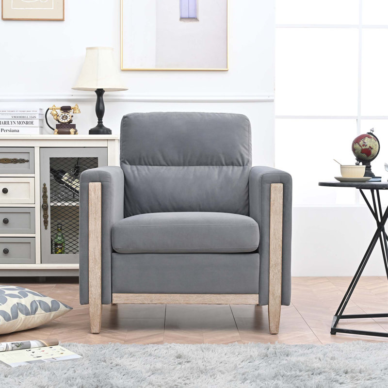 Fauteuil Quang, Velours gris velours