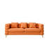 Canapé d'angle orange de 206 cm (81 pouces), 3 places avec coussins, idéal pour un salon, un bureau ou une chambre, style et structure modernes et épurés.