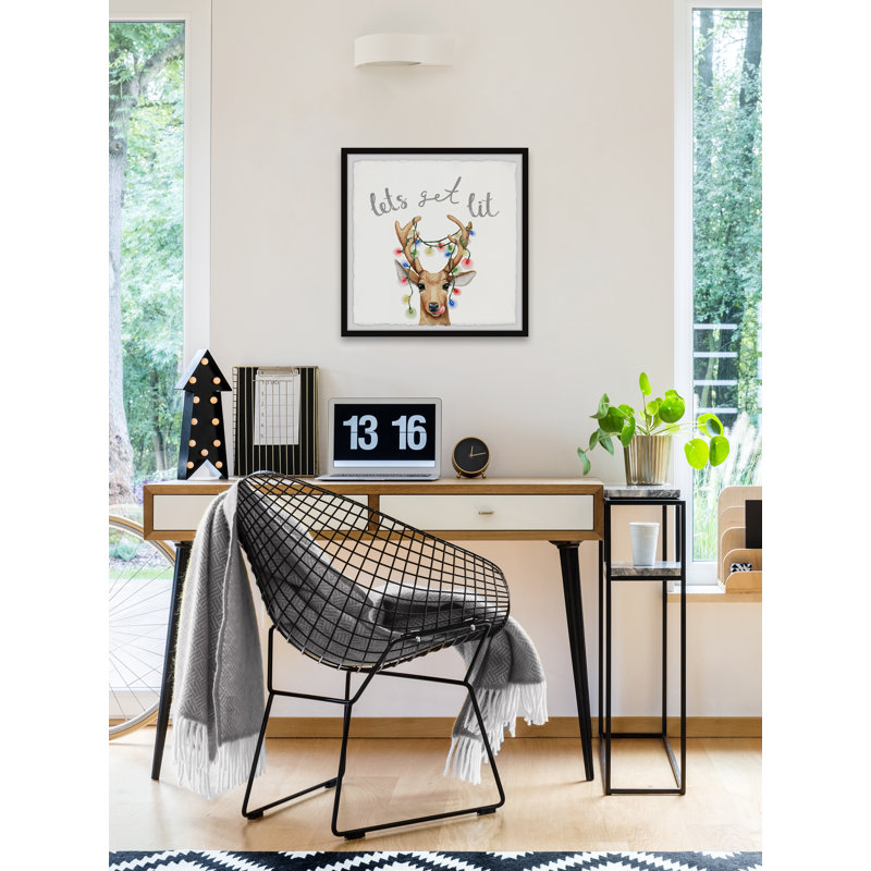 Light-up Antlers - Single Picture Frame Print, 45cm H x 45cm W x 3.81cm D