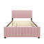 Lit plateforme double en velours avec lit gigogne-1292918529