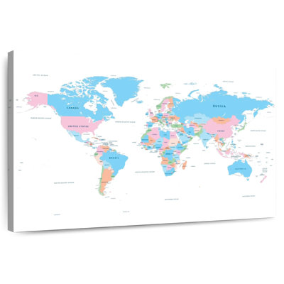 Carte du monde des pays pastel