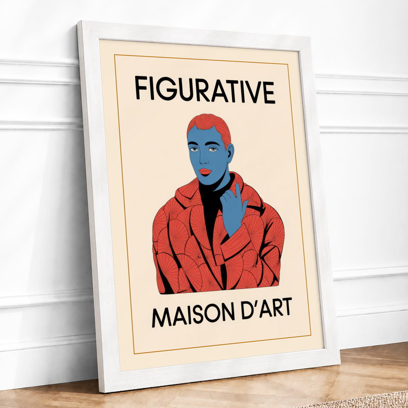 Figurative Maison Modern - Framed Print, A4 - 29.7 x 21.0 cm, White