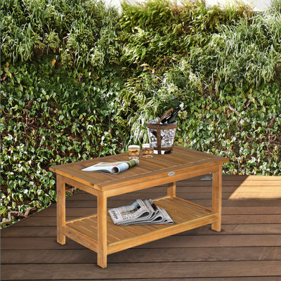 Inwood Rectangular Acacia Outdoor Coffee Table , 90cm cm W 45cm cm D