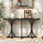 Farmhouse Entryway Table with Rubber Wood Slender Curved Legs-880985789