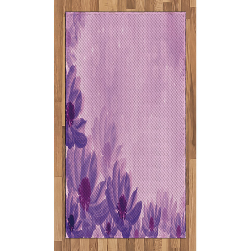 Anemone Flower High Density Long Fiber Poly Threads Decorative Area Rug Carpet, Rectangle 2'7" x 5'
