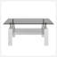 Table basse rectangulaire, plateau en verre trempé avec panneau de fibres à densité moyenne, table moderne pour le salon, verre-906403800-906403779