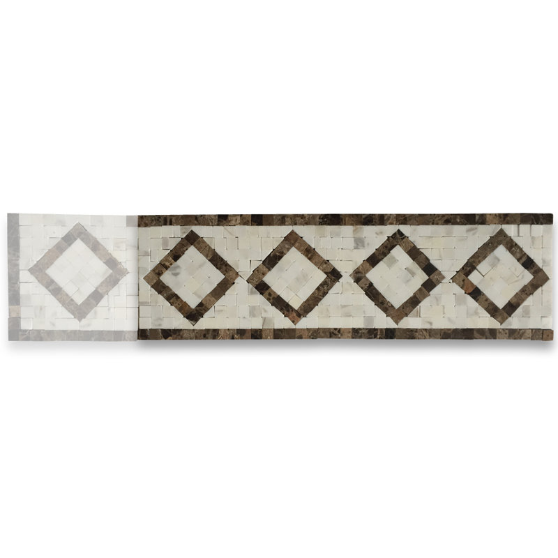 4.3 in. x 14.2 in. Marble Tile