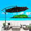 Parasol de patio à énergie solaire 10 pi - Installation facile, 8 baleines, pour la construction de l'écurie de terrasse de jardin, jardin