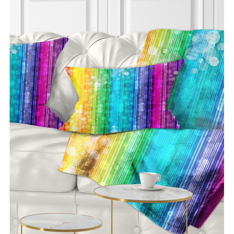 Coussin lombaire à motif abstrait arc-en-ciel
