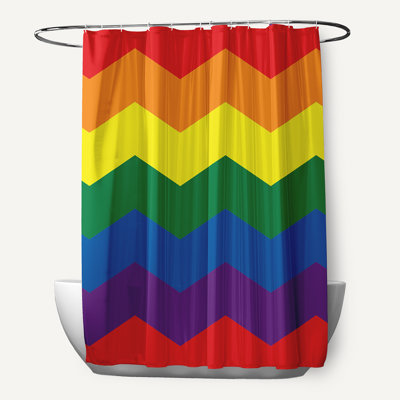 Rideau de douche en polyester à chevrons