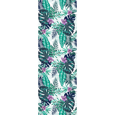 Rouleau de papier peint adhésif à feuilles tropicales denses et amovibles L 6,25 pi x l 25 po Atalaya