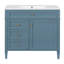 Meuble-lavabo de 36 po avec lavabo supérieur, meuble-lavabo moderne avec 2 tiroirs et tiroir escamotable, meuble-lavabo simple