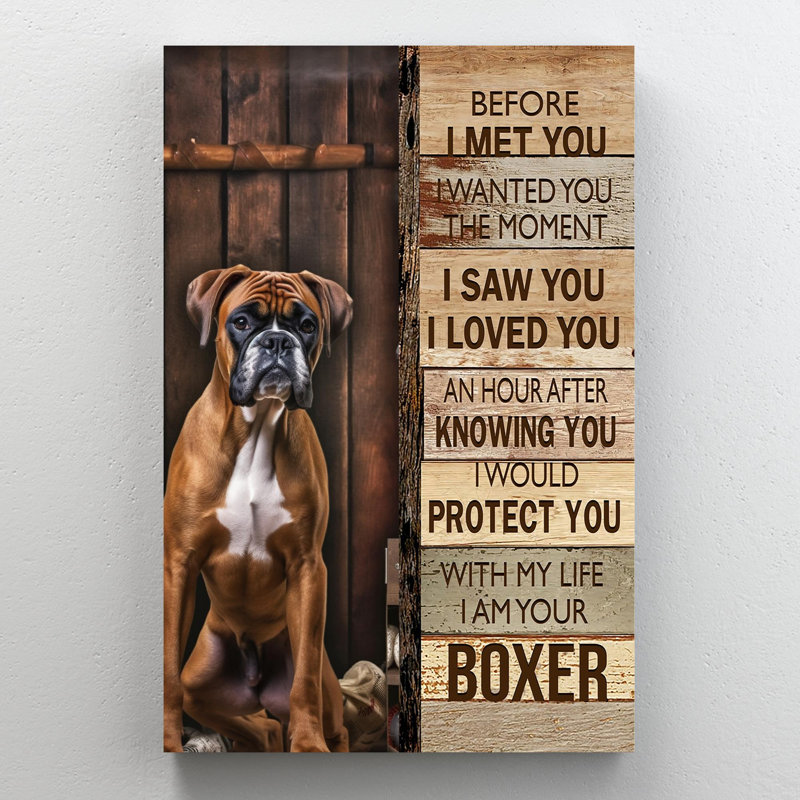 «I Am Your Boxer - 1 pièce, impression rectangulaire», H 20 po x l 16 po x P 1,25 po