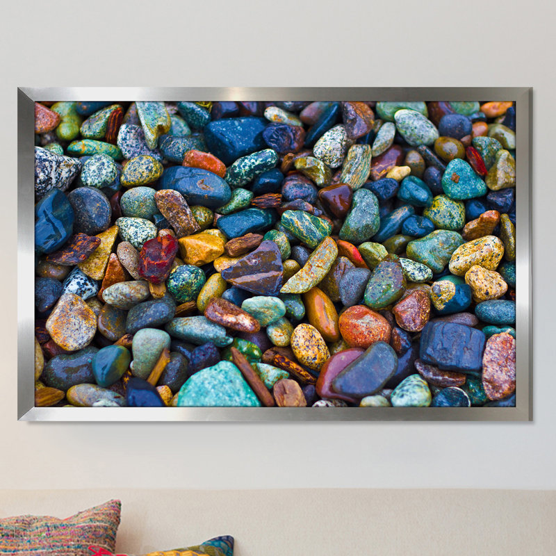 Water Stones Coastal Framed Photographic Print in Plexiglass