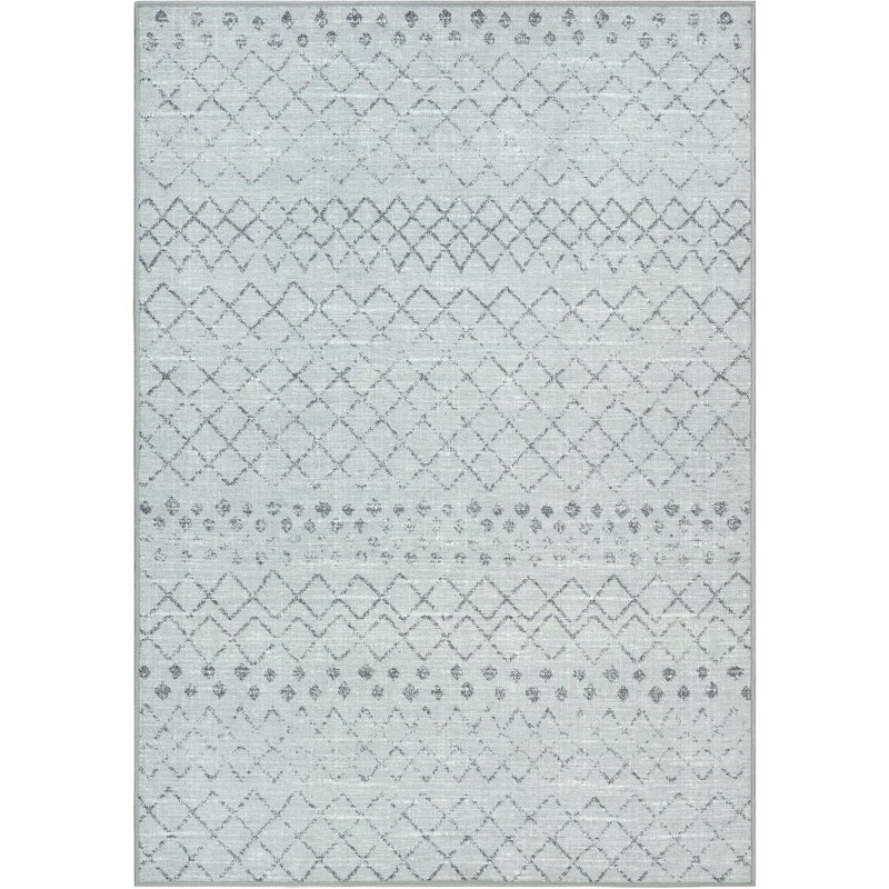 GLN Rugs Contemporary Collection - Machine Washable Modern Area Rug, Contemporary Washable Rug, Non Slip Area Rug, Abstract Living Room Rug, Bedroom Rug, Bathroom Rug (Gray Rug)
