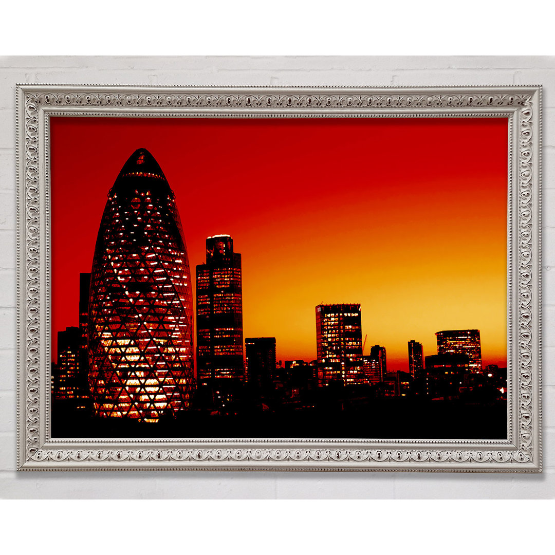 London The Gherkin Orange City - Einzelner Bilderrahmen Kunstdrucke