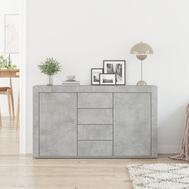 Sideboard 120 X 36 X 69 Cm Engineered Wood, Concrete Grey