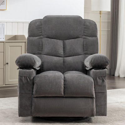 Massage Rocker Recliner Chair Rocking Chairs For Adults Oversized With 2 Cup Holders, USB Charge Port Soft Features A Manual Massage And Heat.A+B by Hokku Designs