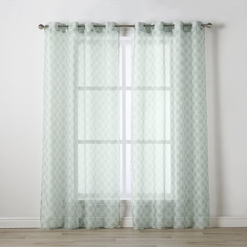 Beatriz Sheer Curtain Pair, Sage