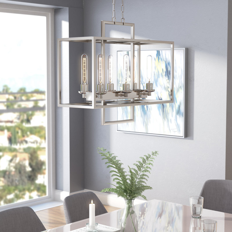 Luminaire suspendu linéaire à 6 lumières pour îlot de cuisine Cossey
