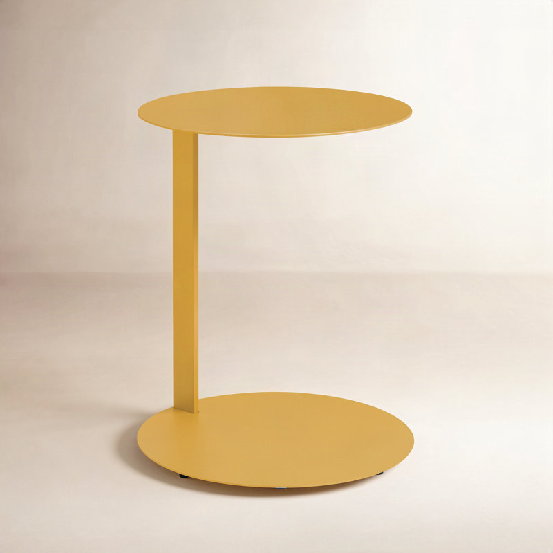 Note Steel Top End Table, Mustard, 21.8" H x 16" W x 16" D
