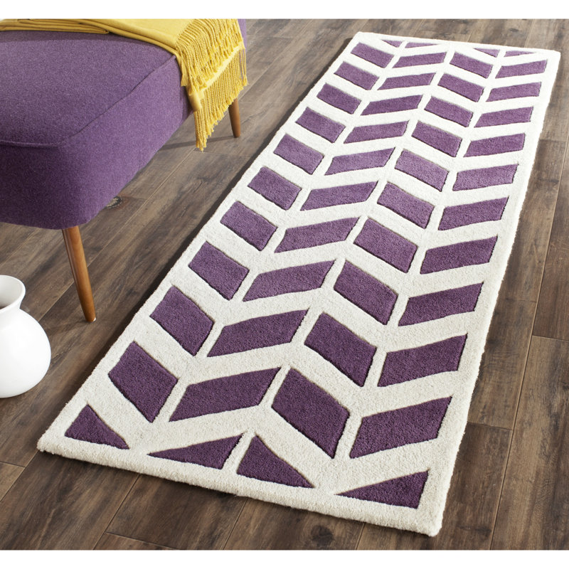 Deedie Hand Tufted Wool Chevron Rug, Runner 2'3" x 7'