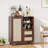 Rattan Buffet Cabinet With Adjustable Shelf, Sideboard With Drawers For Living Room, Kitchen, Entryway-983279928