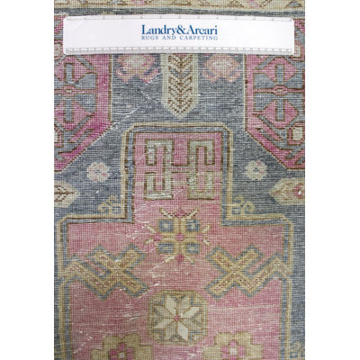 Vintage Wash One-of-a-Kind Runner 4'7" X 11'6" 1930s Runner Cotton Area Rug Green