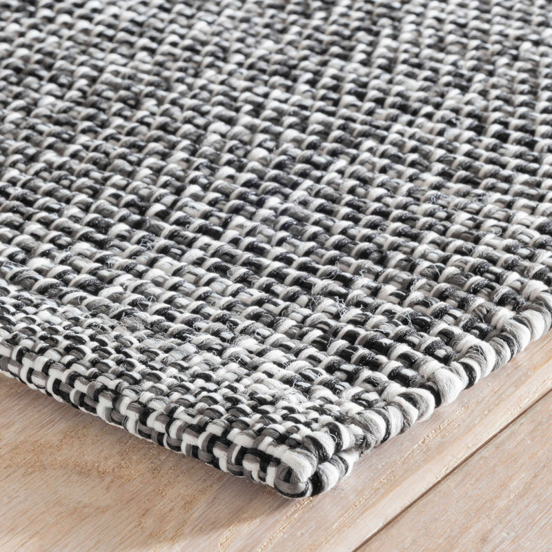 Fusion Black Handwoven Indoor/Outdoor Rug, Rectangle 8' x 10'