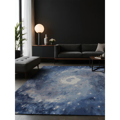 Silky Soft Plush Blue Area Rug