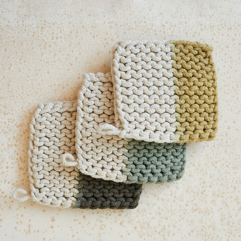 Creative Co-Op Cotton Potholder Set