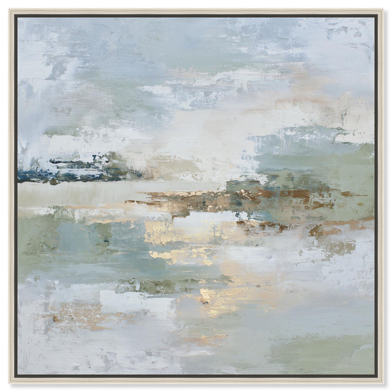 "Tranquil Waters II", reproduction d'art sur toile par Art Remedy, cadre argenté, 20 x 20, H 21 po x l 21 po, Cadre argenté