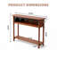 Console haute vintage en bois massif de 112 cm de large avec rangement, couleur noyer, idéale pour une entrée.
