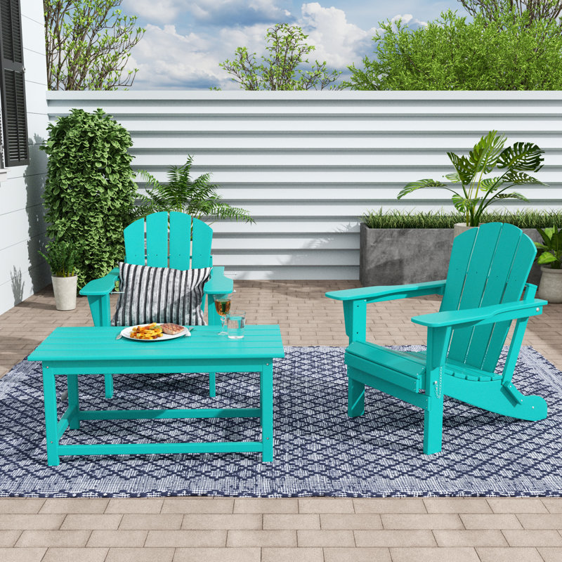 Laguna Foldable Outdoor Adirondack Chair, Turquoise