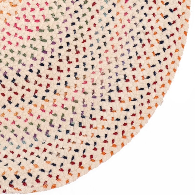 Lacei White/Blue/Pink Area Rug, Round 3'