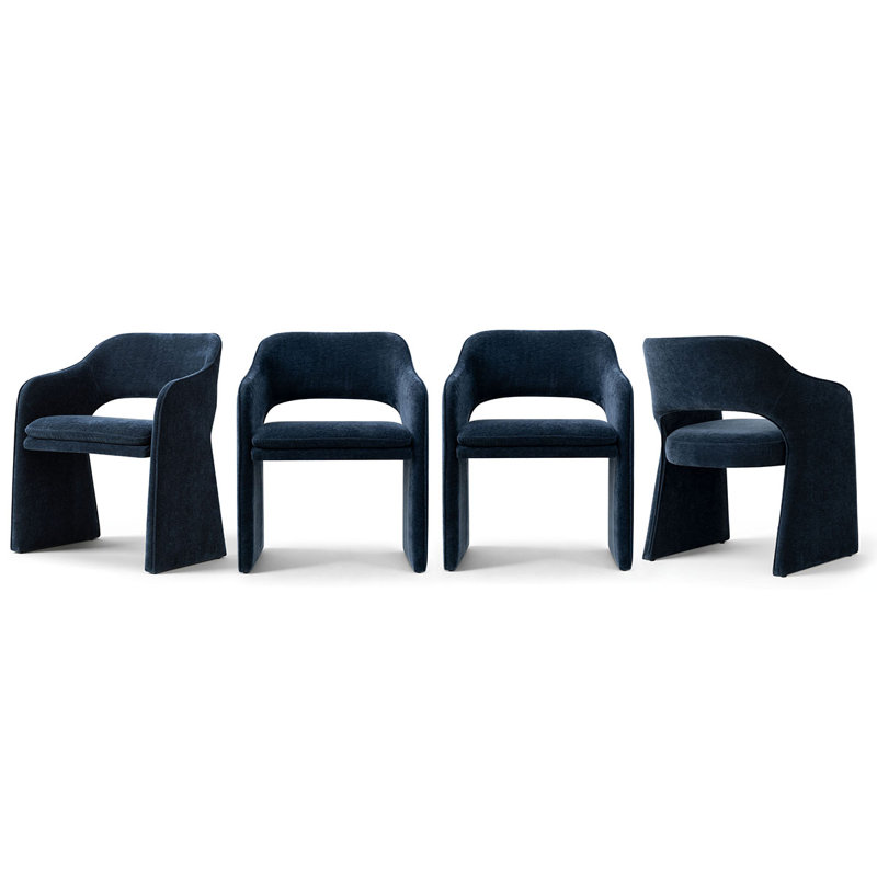 Chaise rembourrée 19 po en chenille, Bleu
