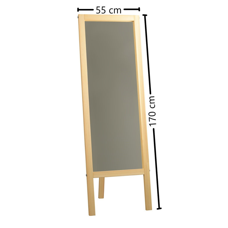 Miroir élégant avec tablettes, couleur noyer, 21,7 po x 67 po | 100% bois de pin massif, assemblé, fixation murale | Design traditionnel, parfait pour les chambres à coucher et les espaces de rangement, fonctionnel et élégant