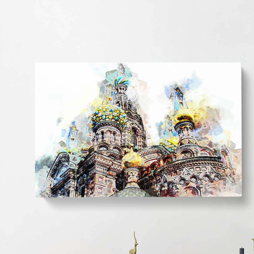 Saint Petersburg Cathedral In Russia In Abstract - Wrapped Canvas