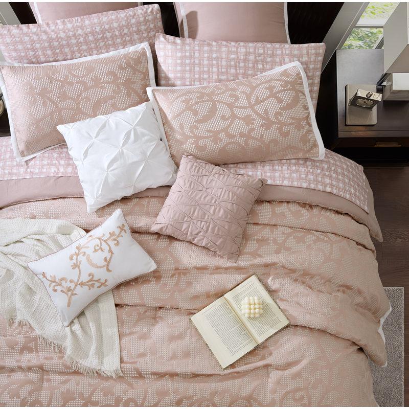 Blush Queen Microfiber 14-Piece Bed in a Bag Set